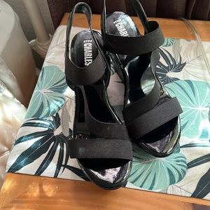 Black wedges never worn size 8